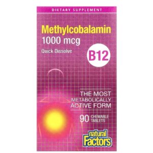 Natural Factor Methyl B12: 1000mcg, 90 Tablets