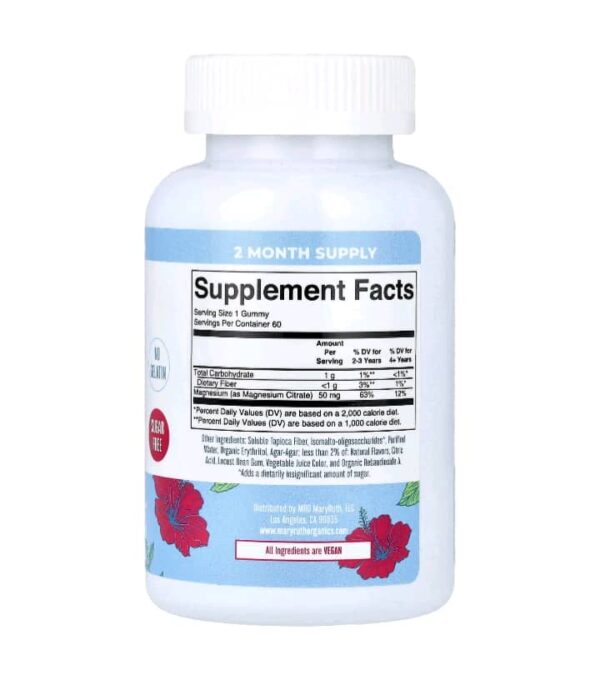 MaryRuth's Kids Magnesium Calm Gummies, Hibiscus, 60 Gummies