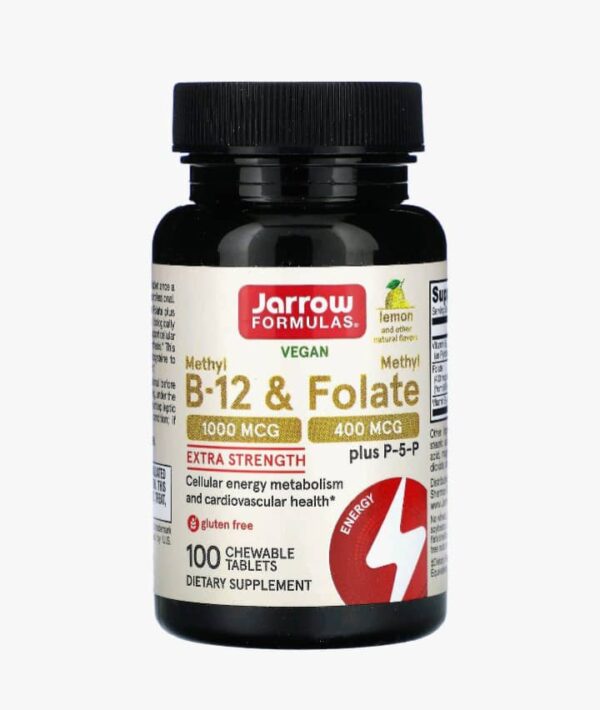 Vegan Methyl B-12 & Methyl Folate, Lemon, 100 Chewable Tablets