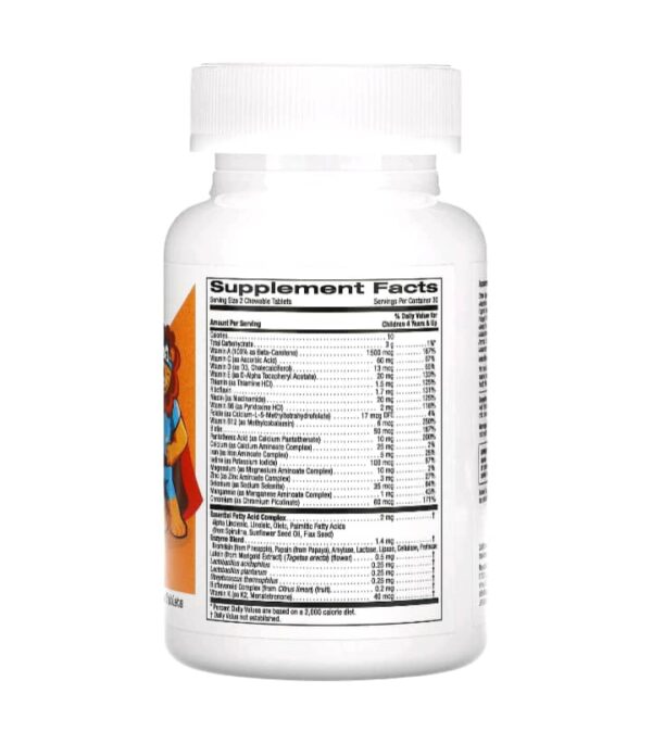 California Gold Nutrition Kids Chewable Multivitamin with Probiotics & Enzymes.