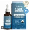 L-Methylfolate 5-MTHF Plus Methyl B12 liquid dietary supplement.