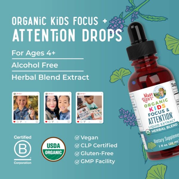 baba530a-e31a-461a-870e-d0ec43c4a4a0 MaryRuth's Organic Kids Focus & Attention Liquid Extract.