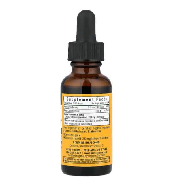 Herb Pharm Kids Lemon Balm Calm™️, Alcohol Free, 1 fl oz (30 ml) (213 mg per Serving)